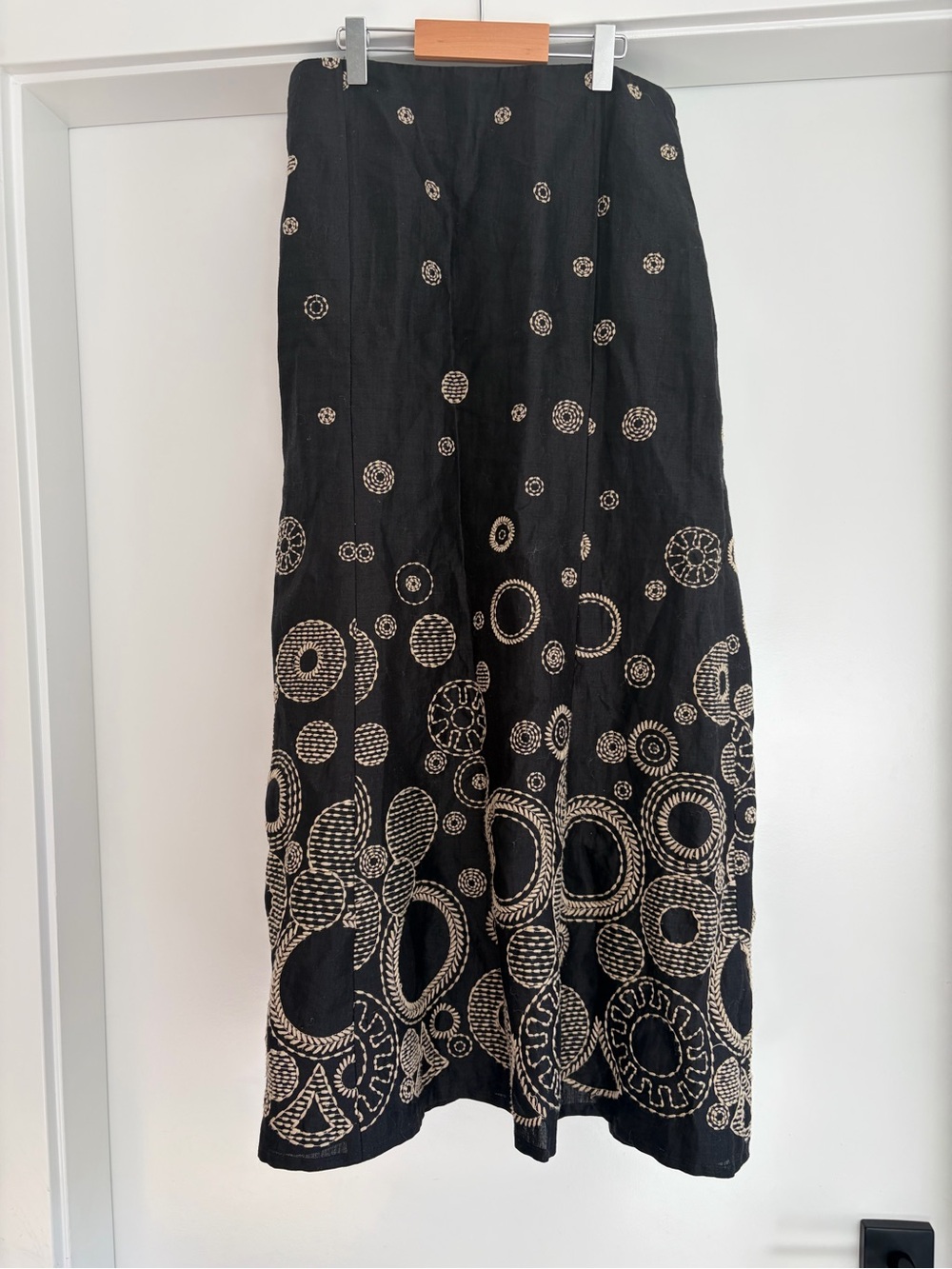 Planet 100% Linen Embroidered Maxi Pattern Maxi Skirt Size 6